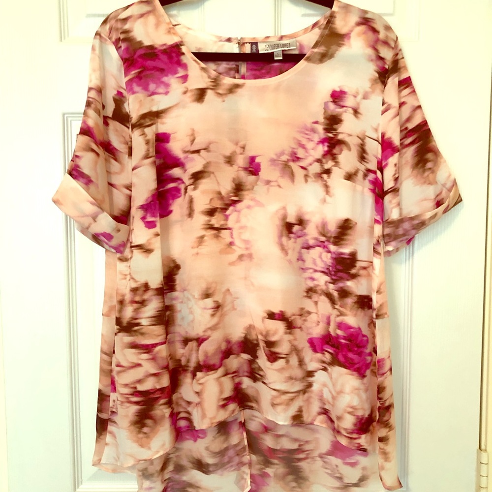 Jennifer Lopez Pink Floral Ladies' Blouse